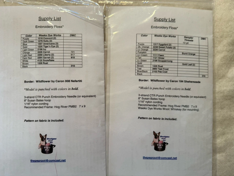 Two Charlotte Dudley Punchneedle Patterns Fall Harvest Winter Fabric Included - Image 4 of 4