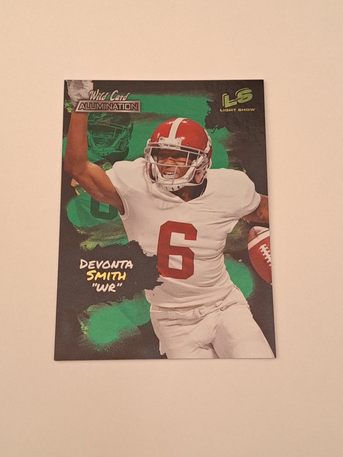 DeVonta Smith 2021 Wild Card Alumination Rookie RC #LS-16 Light Show Green