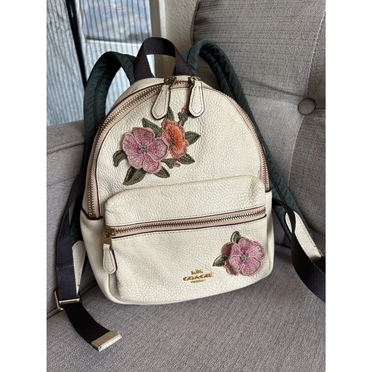 COACH 花柄 リュック 4680 ☆【極美品】COACH ミニリュック 花柄 