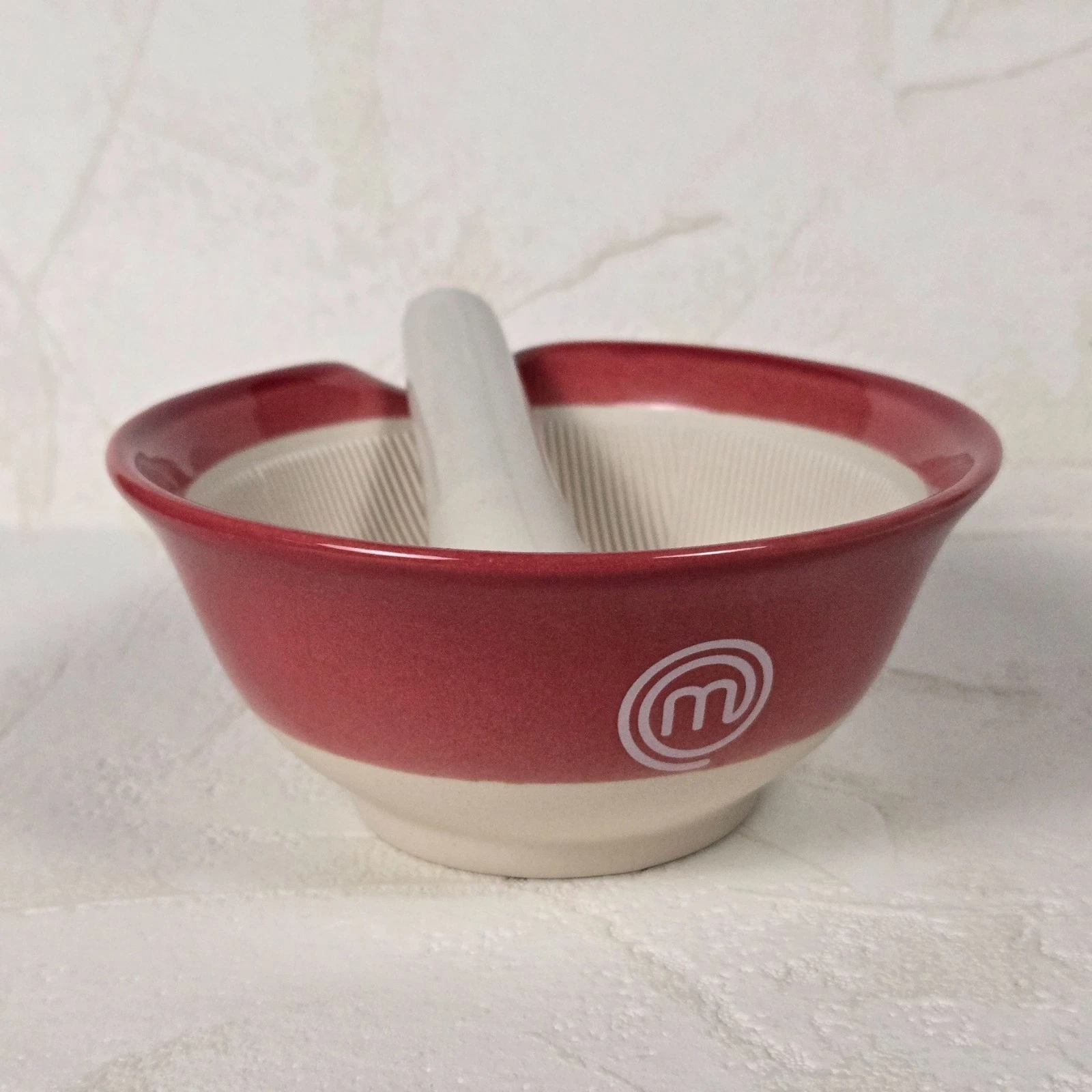 MasterChef Suribachi Mortar & Pestle Ribbed Ceramic - NWOB - HARD TO FIND