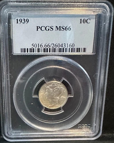 1939-P Mercury Dime PCGS MS66 SILVER