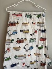 Pottery Barn Kids Toddler Flat Sheet Vehicles Cars Trucks Transportation Organic