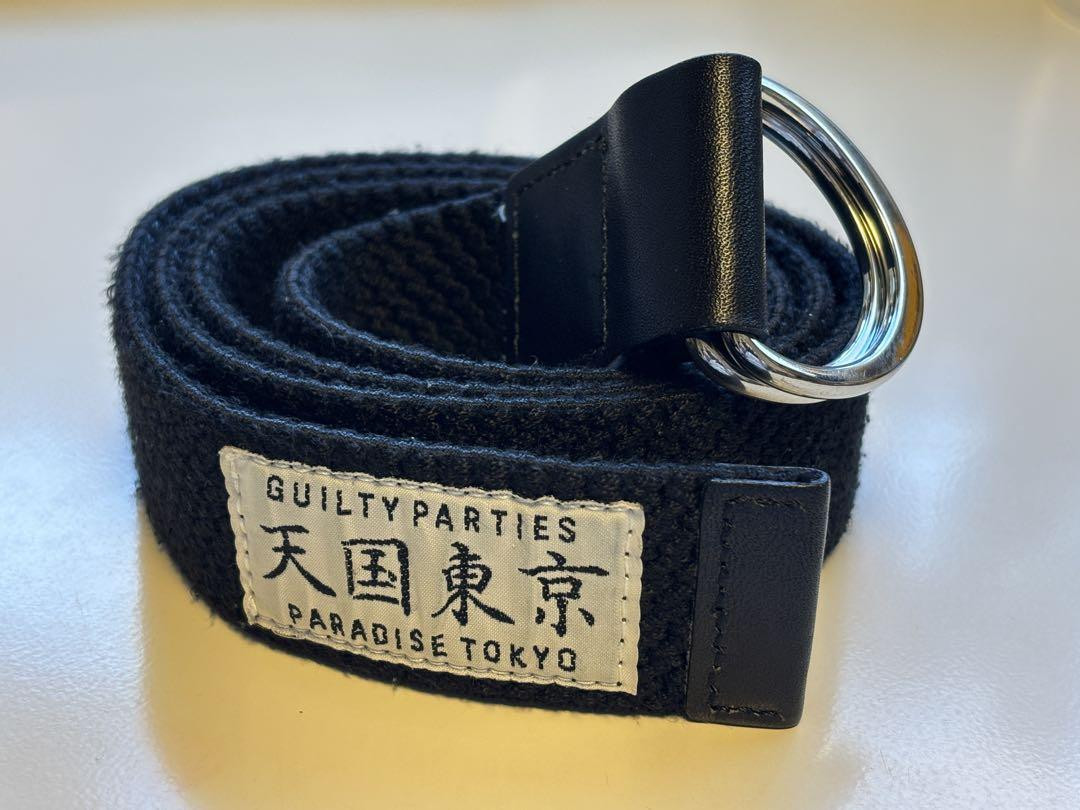 Wacko Maria Double Ring Belt Black Rubber Unisex Rare Vintage