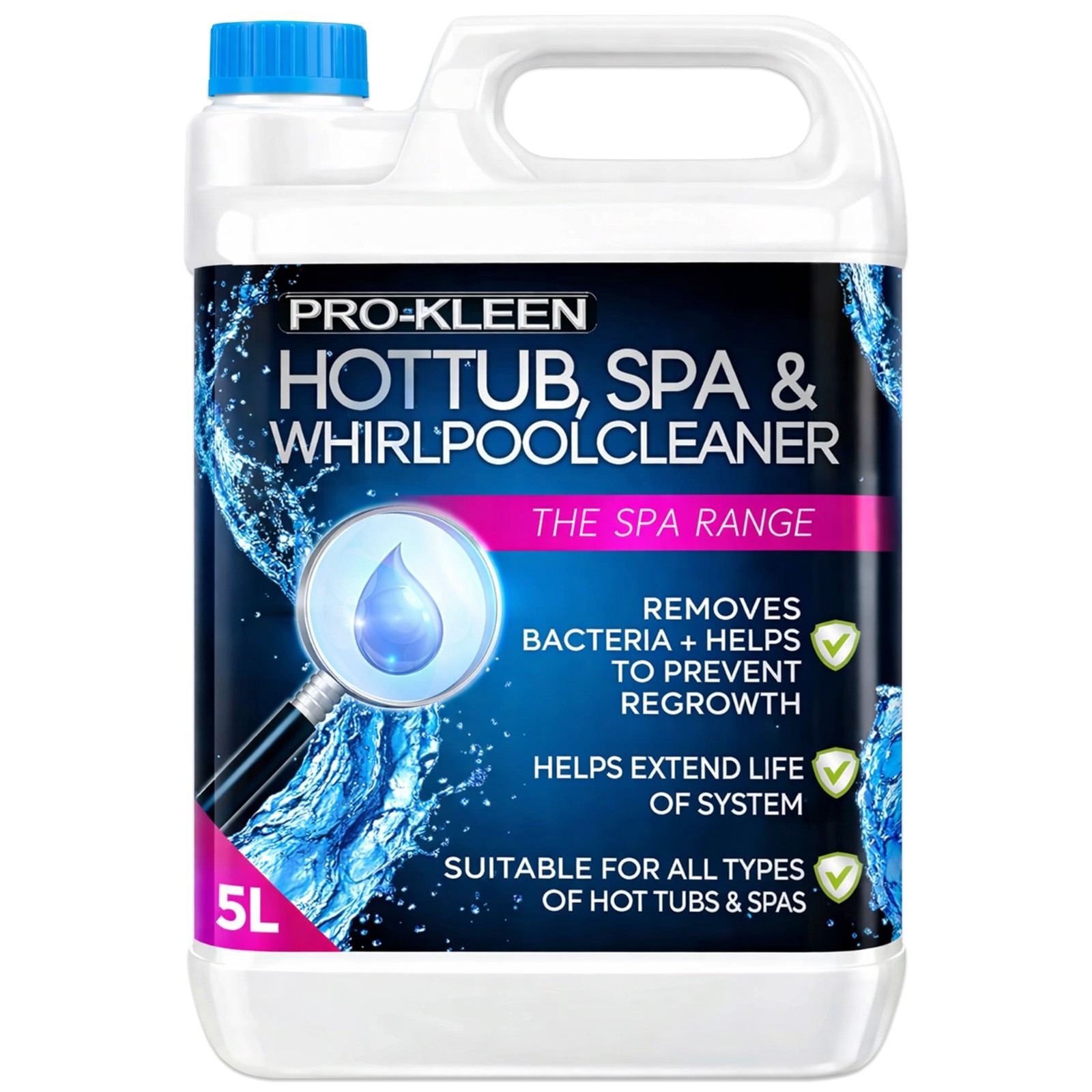 ProKleen Hot Tub Spa Whirlpool Cleaner Removes Dirt Bacteria Biofilm 5L