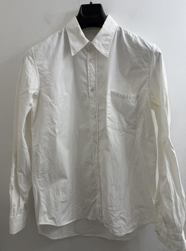 Helmut Lang, Vintage 90’s Helmut Lang Men’s White Elbow Patch Oxford Shirt, Sz 48 Slim Italy