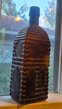 damaged American Life Figural Cabin Bitters Bottle Tifflin Ohio