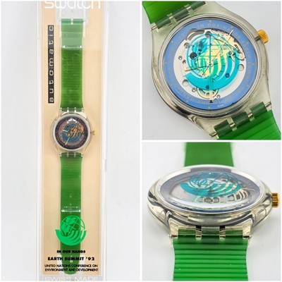 Swatch Automatic SAK102 Time to Move 1992 NOS Earth Summit Green Uhr