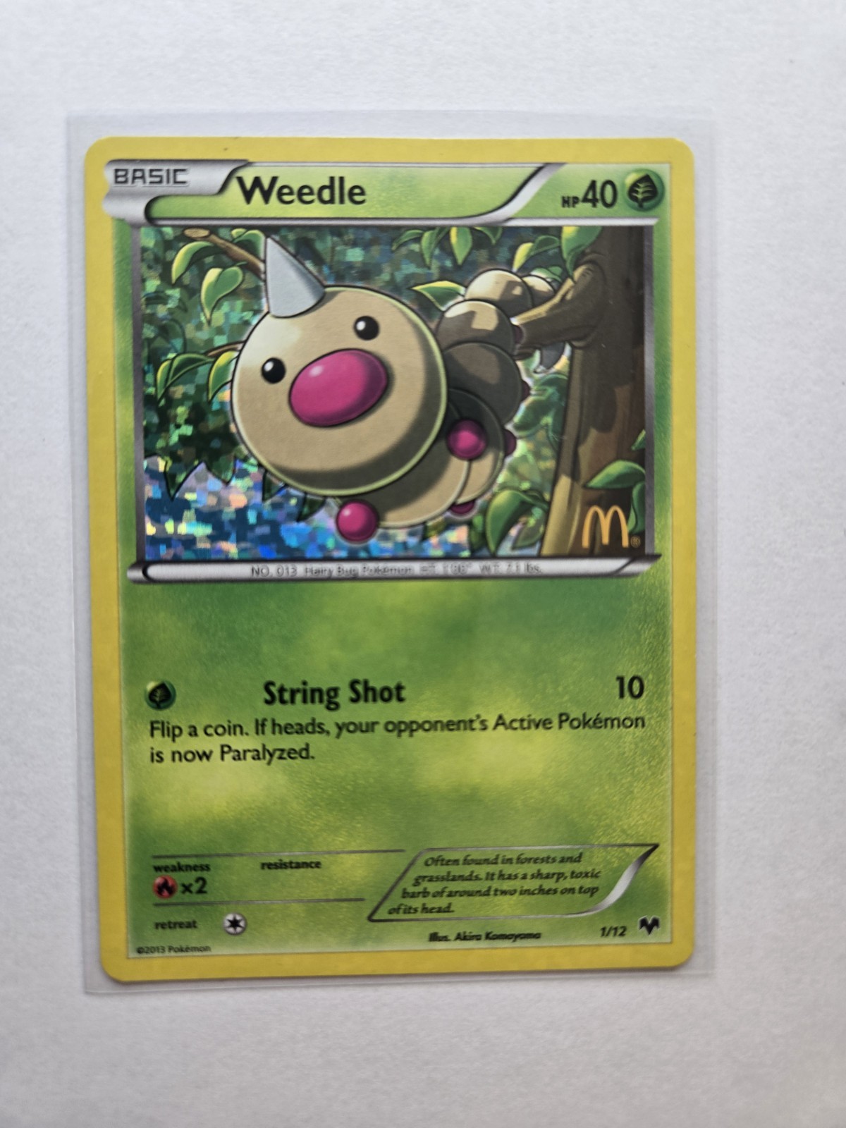 Weedle 1/12 McDonalds Promo 2013 Holo Rare Pokemon Card MP AA60