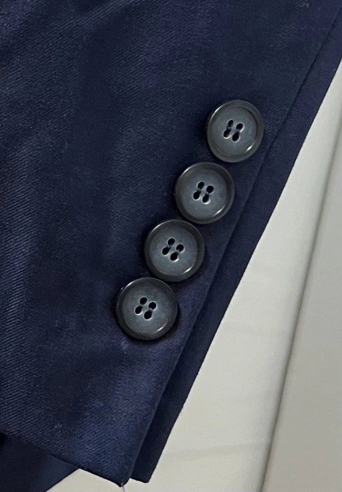 Andrew Marc Men's 44S Navy Blue 2-Button Blazer Flat Front Pants Dual Vent Suit - Image 4 of 4