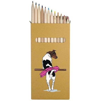 12 x ''Hund in einem Tutu'' lang 178 mm Buntstifte / Bleistift Set (PE00088423)