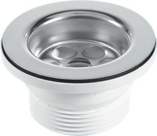McAlpine BSW10P Centre Pin Bath Waste 70mm Stainless Steel Flange Black PVC Plug