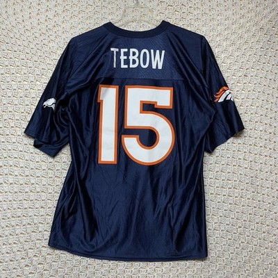 NFL Denver Broncos Tim Tebow #15 Blue Jersey Men's Sz L Navy Blue