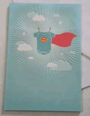 Greeting Card & Env~ New Baby Little Superman In Español Sinceremente Hallmark