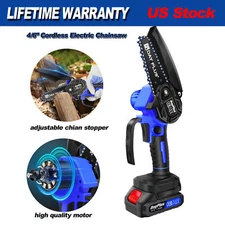 4/6 In Cordless Electric Chainsaw Handheld Mini Wood Cutter Tool One Hand Saw