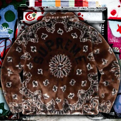 SUPREME BANDANA FAUX FUR BOMBER JACKET BROWN SIZE Medium | eBay SUPREME BANDANA FAUX FUR BOMBER JACKET BROWN SIZE Medium | eBay