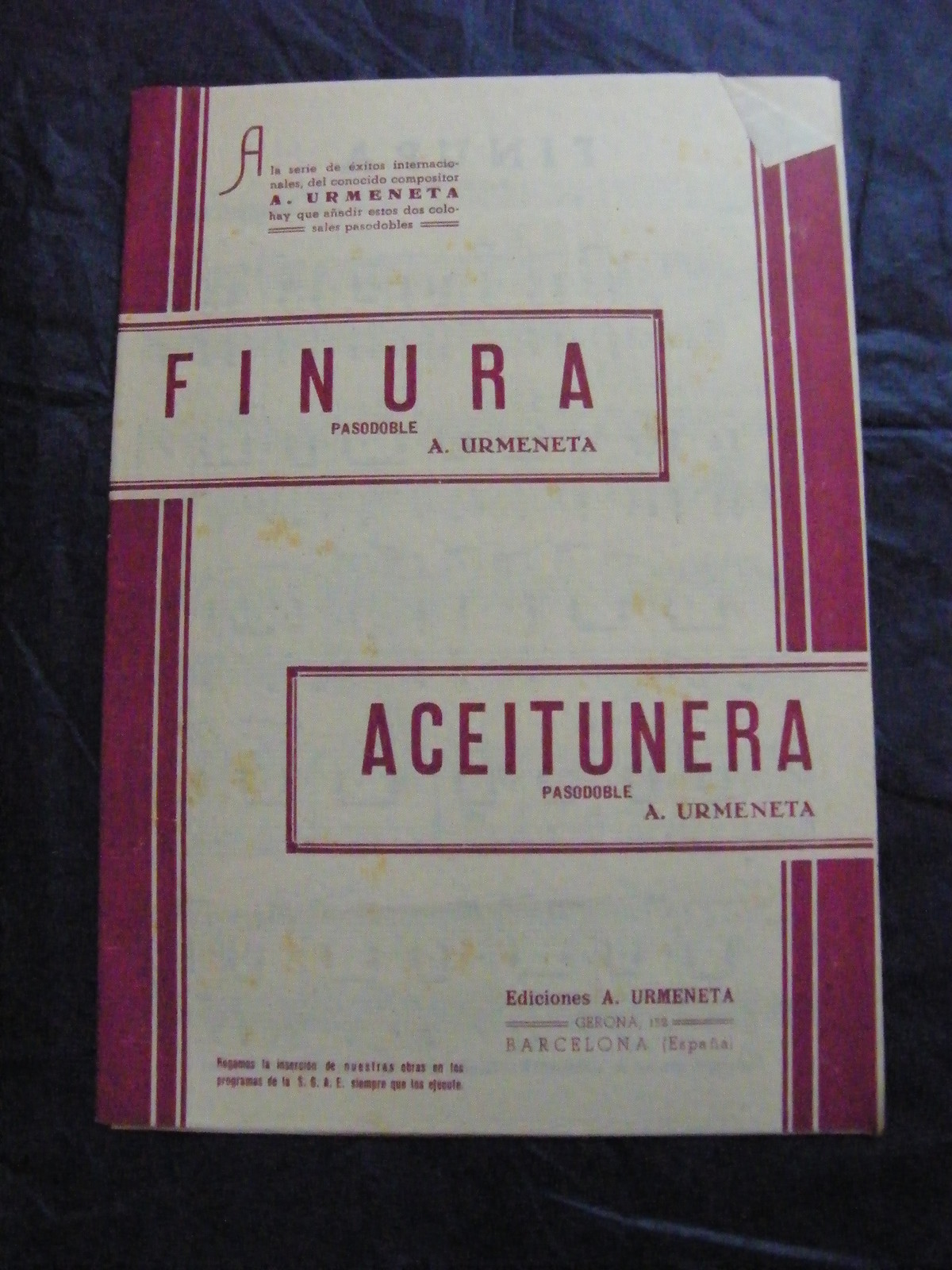 Finura Aceitunera Partition Paso Doble By A. Urmeneta