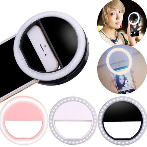 Flash Rechargeable Selfie Circle Lamp LED Fill Light Speedlite Universal - Picture 1 of 14