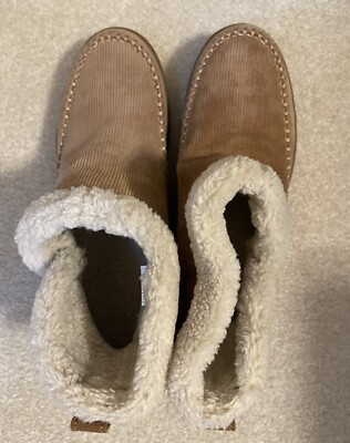 Womens Nice Bootah Brown Corduroy Sanuk Bootie Sz 8.5