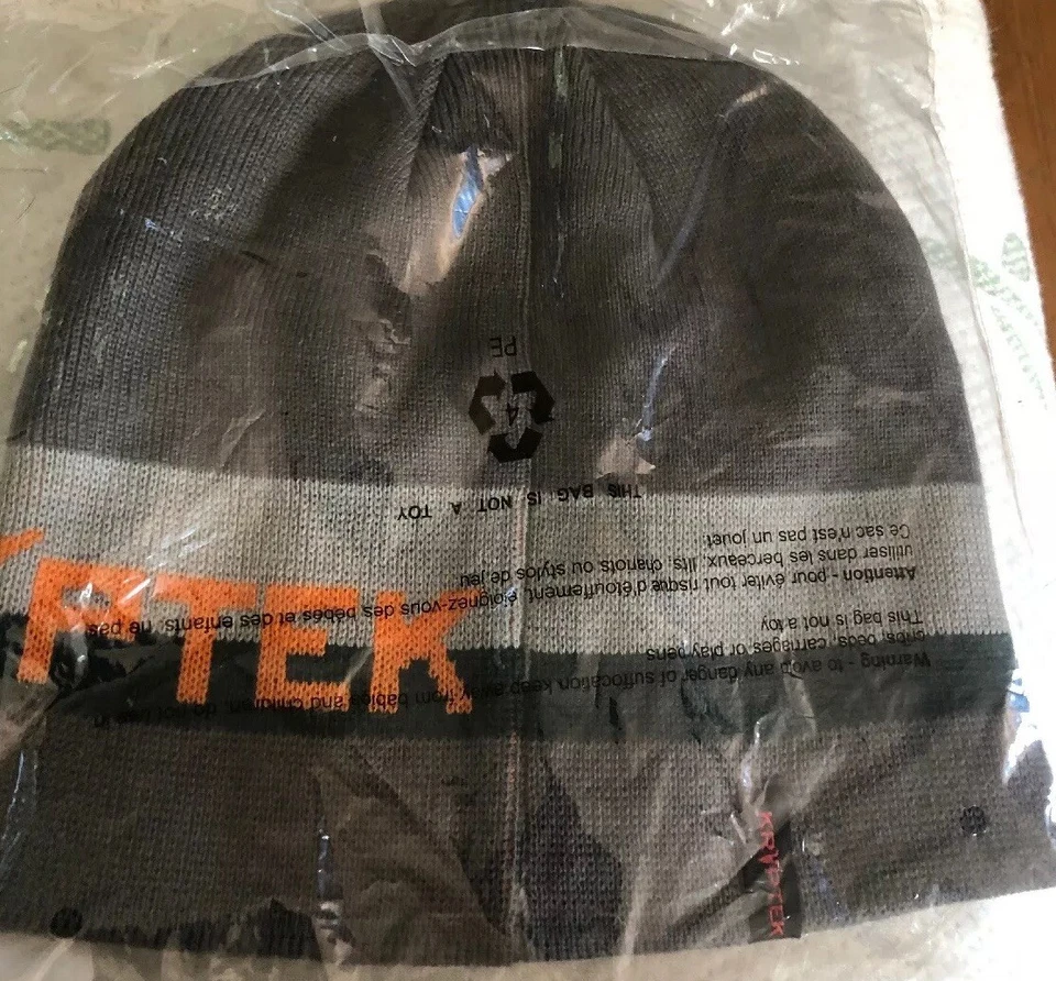 Kryptek Retro Acrylic/Spandex One Size Beanie, Color: Grey/Orange - Image 3 of 3