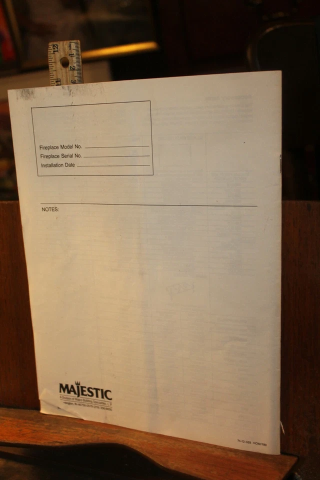 Majestic Chimenea Construida Manual del Propietario Foto 2 de 3