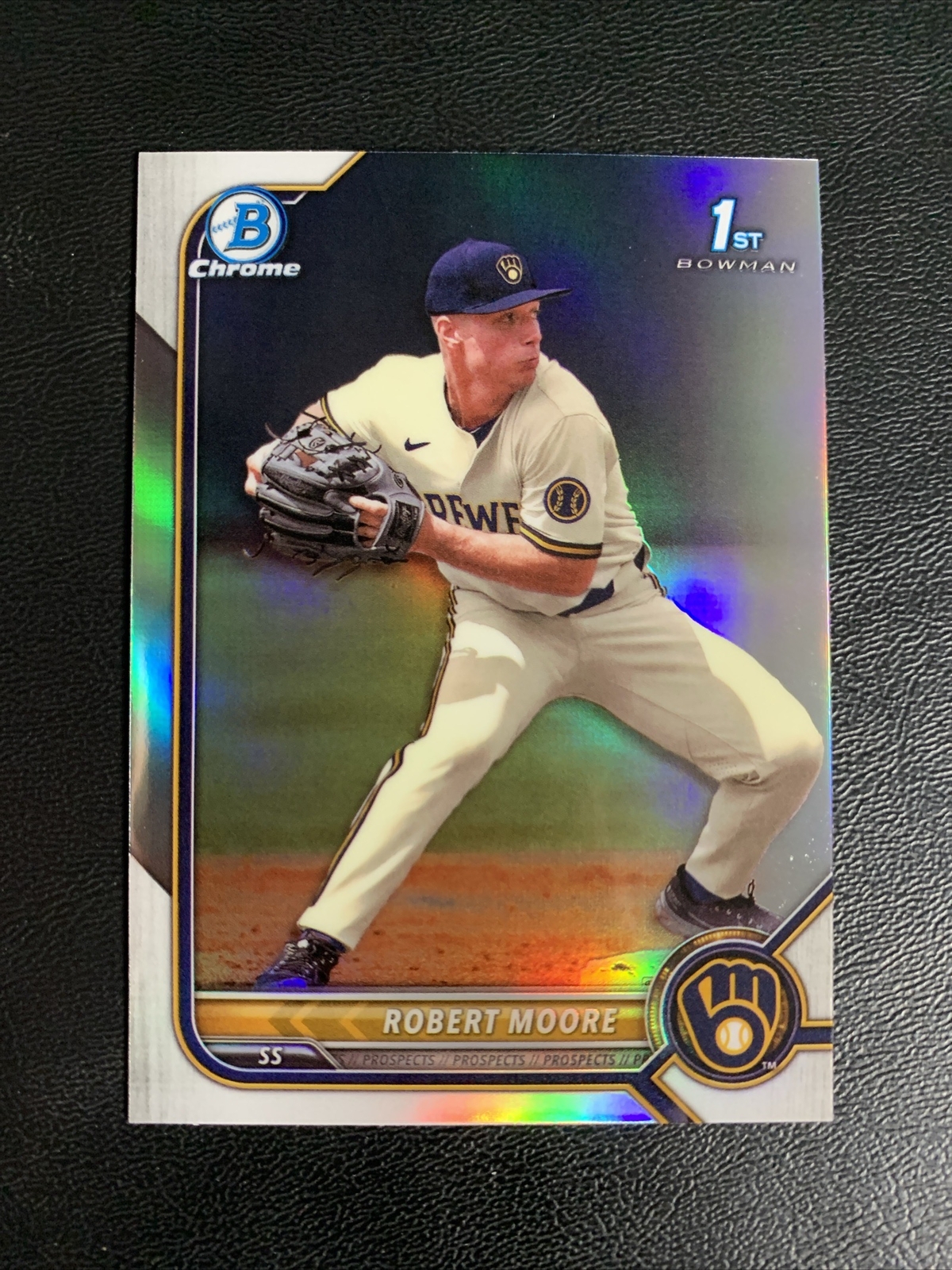 2022 Bowman Draft Chrome Refractor #BDC-131 Robert Moore - Milwaukee Brewers
