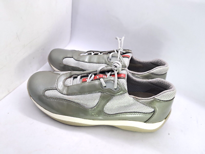 Prada America's Cup PR3163 Sneakers Shoes gray Patent Leather Size