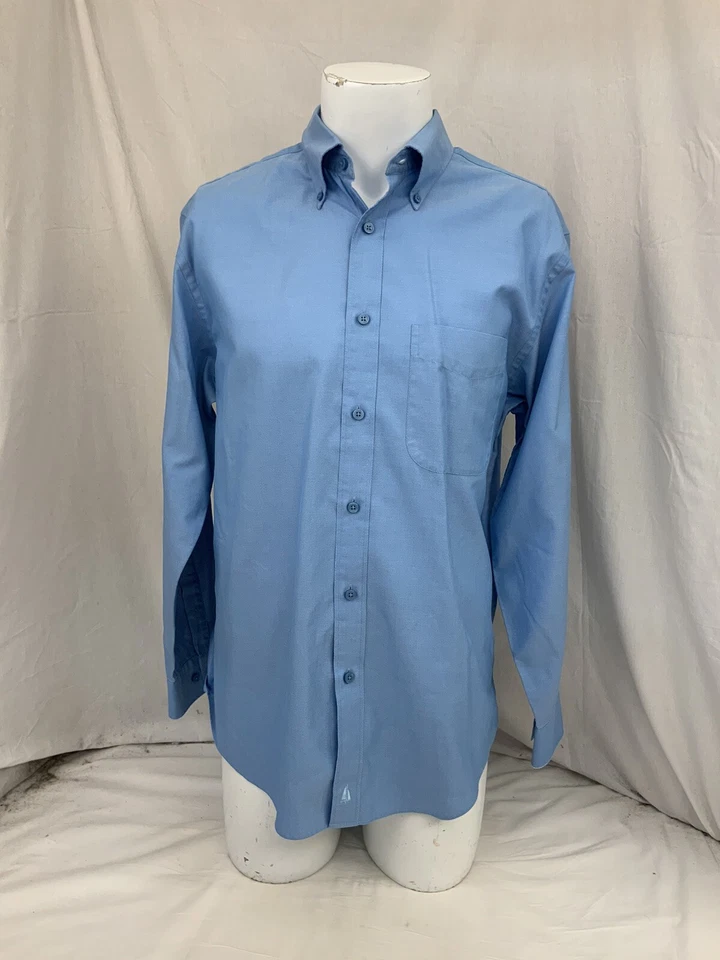 Camisa de Vestir Nordstrom M Azul 100% Algodón Hecha en Malasia YGI N2-411 Foto 2 de 4