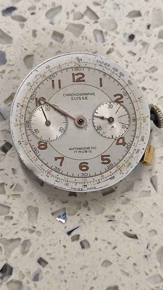 Винтажный Landeron Cal. 51 Ручной хронограф не работает хороший баланс детали - Изображение 2 из 4