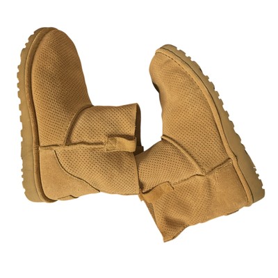 UGG Classic Unlined Mini Perf Boots Womens to Suede Leather Tan