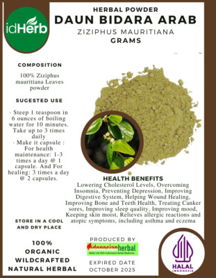 [idHerb] POWDER DAUN BIDARA ARAB Ziziphus mauritiana NATURAL HERBAL ORGANIK