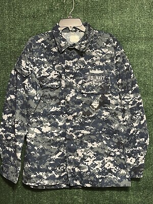 Us Navy Fleet Marine Force Digital Blue Uniform Top Large Regular. Fast Ship!