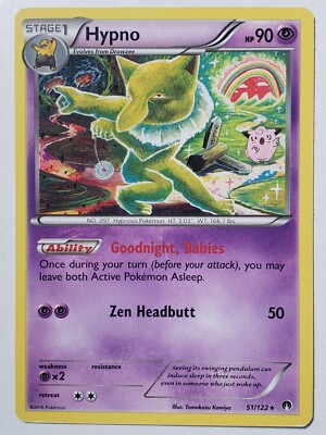 ポケモンカードゲーム Pokemon card Hypno 51/122 LP Rare Non Holo XY Breakpoint Pokemon Card