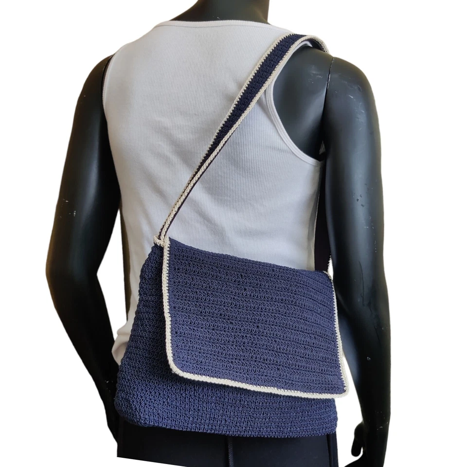 Cartera Gloria Desteñida Playa Bolso de Mano Lazo Mango Forrado Cremallera Algodón y Olefina Abuela Foto 2 de 4