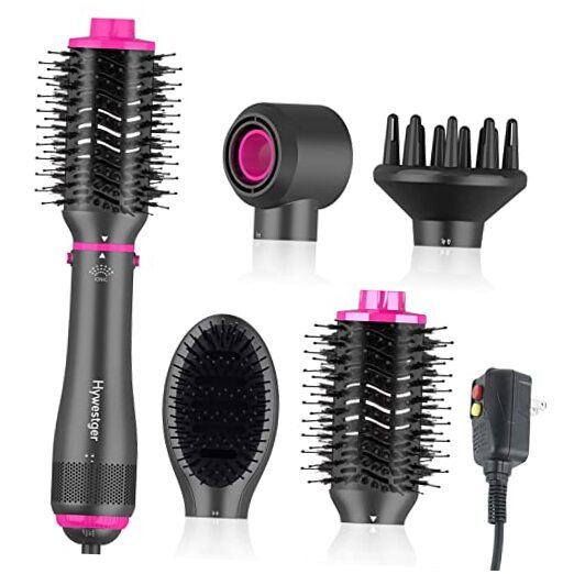 Blow Dryer Brush, 4 in 1 Blowout Brush,Hair Dryer Brush and Volumizer,Negative-image