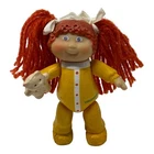 VTG 1984 Cabbage Patch Kids PVC Poseable Figure purple eyes red pigtails