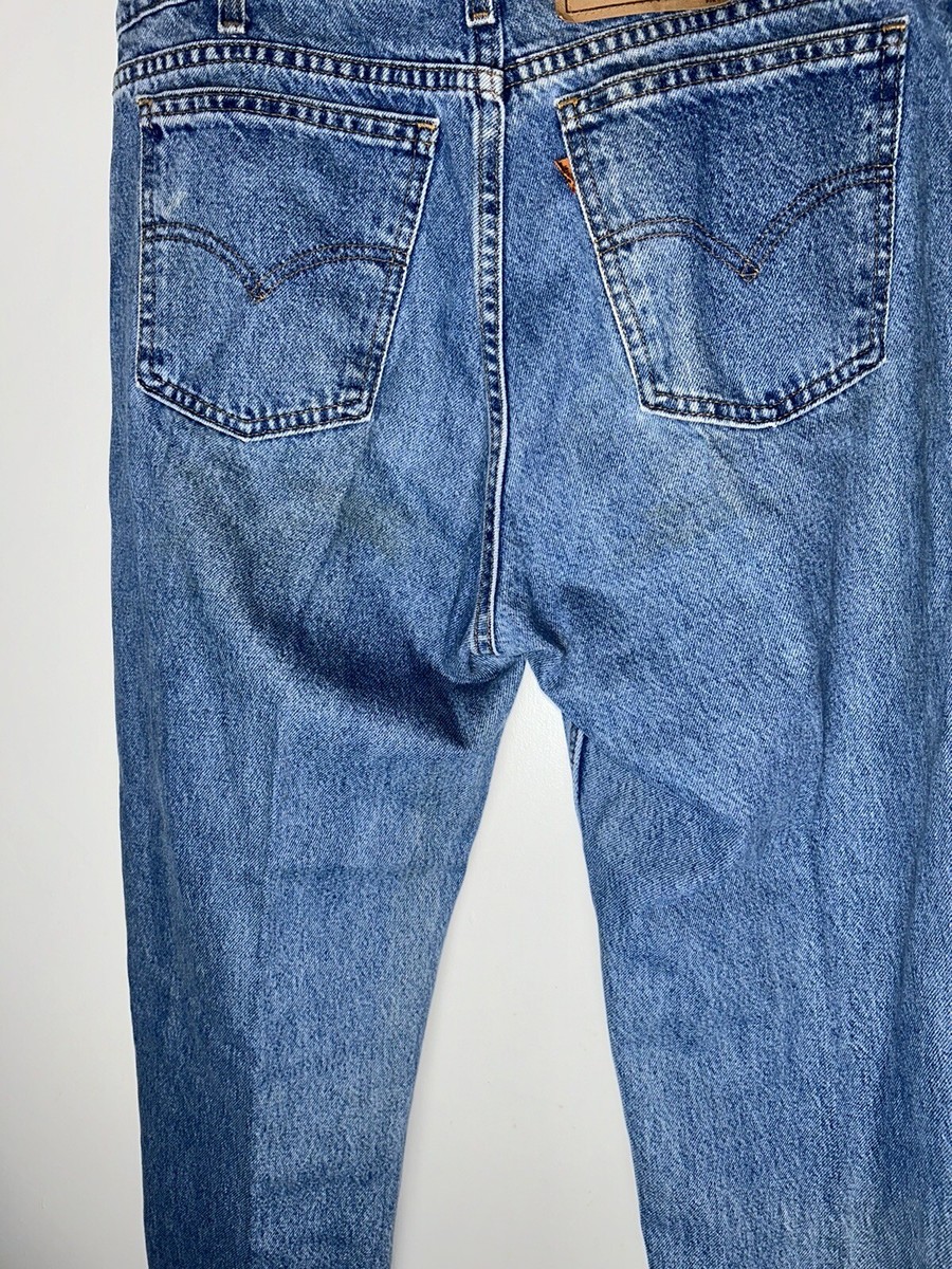Levis 517 VTG Men Blue Jean Relaxed Fit Made In USA (ORANGE TAB