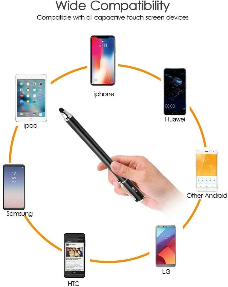 Bargains Depot 2 in 1, 2 Pcs 0.18-inch Small Tip Stylus Rubber Tips Black - Image 4 of 4