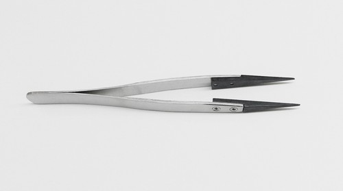 Tweezers Non Static Fiber Tip Precision Anti-Static Stainless Steel Tweezers 5" - Picture 6 of 12
