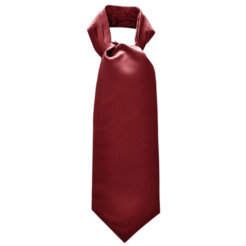 Cravatta Ascot Uomo Antonio Ricci, Tinta Unita Rosso, Stile Libero Casual Per Matrimonio E Festa - Foto 3
