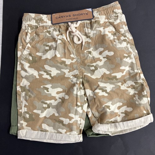 2 Pack Lincoln Outfitters Boys Size 12 Camo Green Shorts Solid Green
