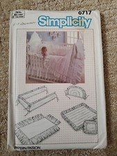 Simplicity 6717 Babies' Crib Accessories - One Size Sewing Pattern 1984 NEW