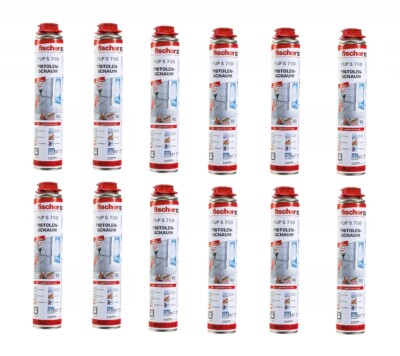 Fischer Pistolenschaum Montageschaum Dämmschaum PUP S 750ml B2 - 1K - 12 Stück