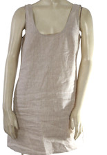 Reformation Beige Linen Scoop Neck Sleeveless Mini Quiet Luxury Dress Size M