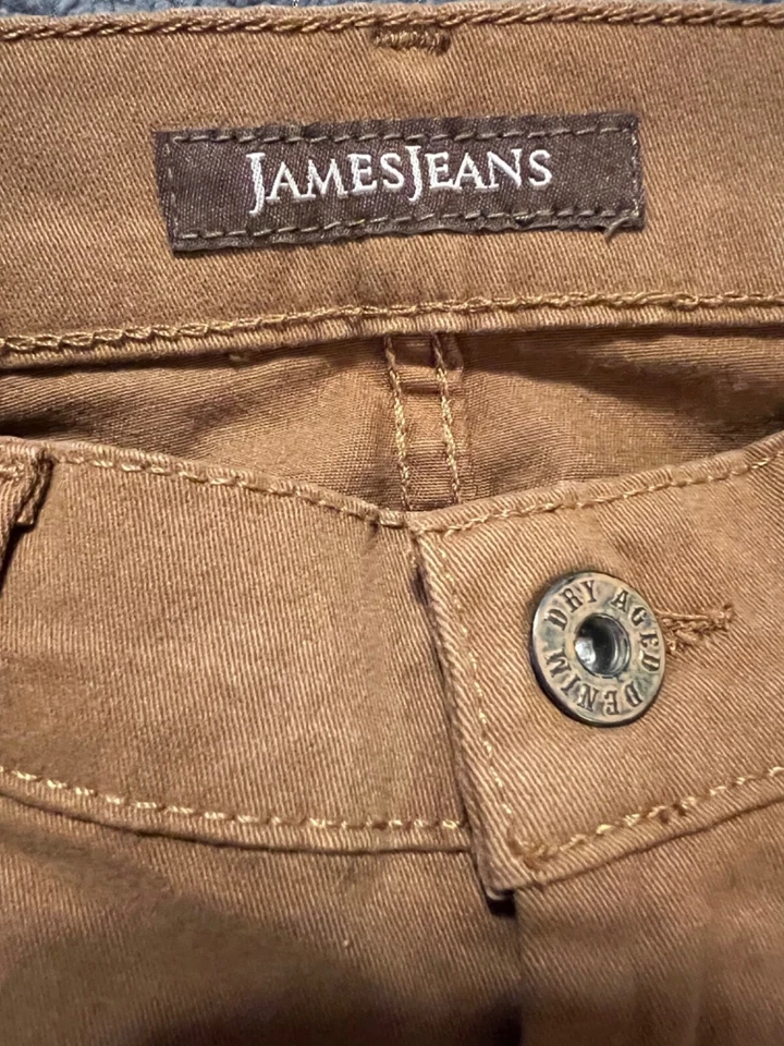 James Jeans Randi 女式 25 码干邑棕色斜纹铅笔腿上升 8.75 美国 — 第 4/4 张图片