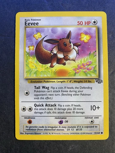 Eevee 51/64 Jungle 1999 Pokemon WOTC Card Near- MINT / Mint...