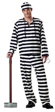 Jailbird Prisoner Convict Adult Halloween Costume
