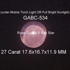 27 Carat Natural 6 Ray Star Transparent Crystal Rose Quartz Star Oval Cabochon