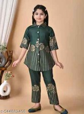 Girls Fashionable Stylish printed Long Sleeves Kurta Set straight KURTI PYJAMA