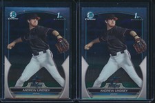Lot of (2) ANDREW LINDSEY 1st 2023 Bowman Chrome Draft MARLINS Rookie Card RC