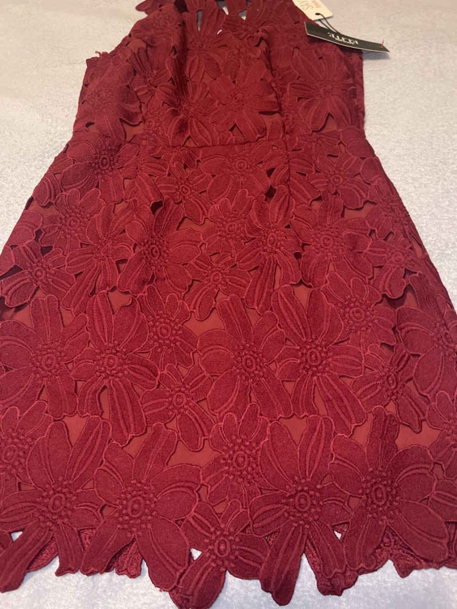 saylor jessa lace dress WOMEN'S SAYLOR JESSA LACE MINI DRESS IN BURGUNDY ~ SZ M ~ NWT